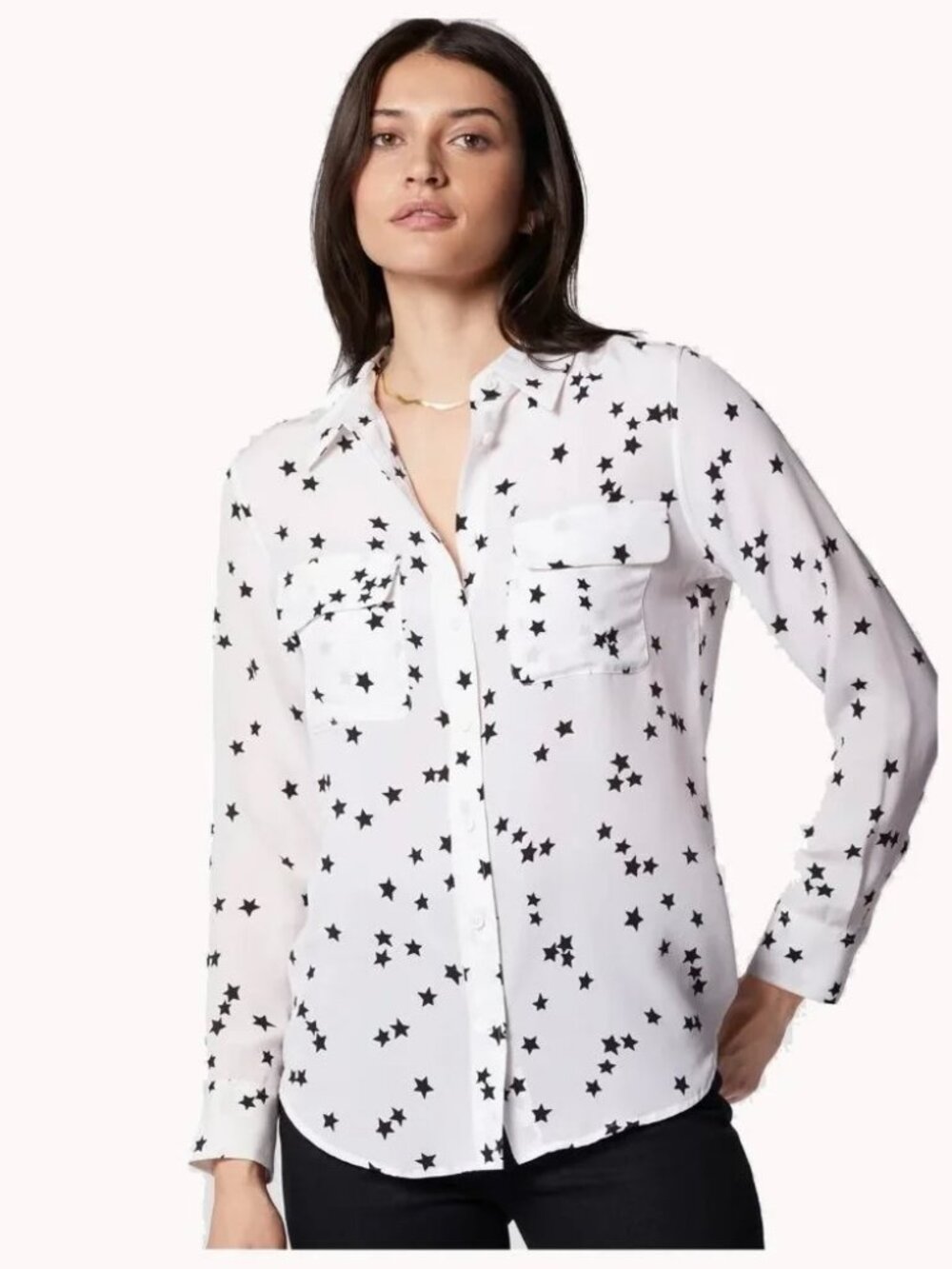 EQUIPMENT Signature 100% Silk Star Print Blouse - M